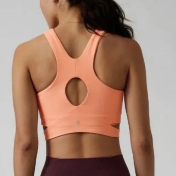 Small - ATHLETA - Conscious Cut Out Crop D-DD+ Orange Coral Peach NEW $69 msrp - Picture 2 of 2